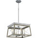 Briarwood 4 Light 20 inch Galvanized Finish Chandelier Ceiling Light